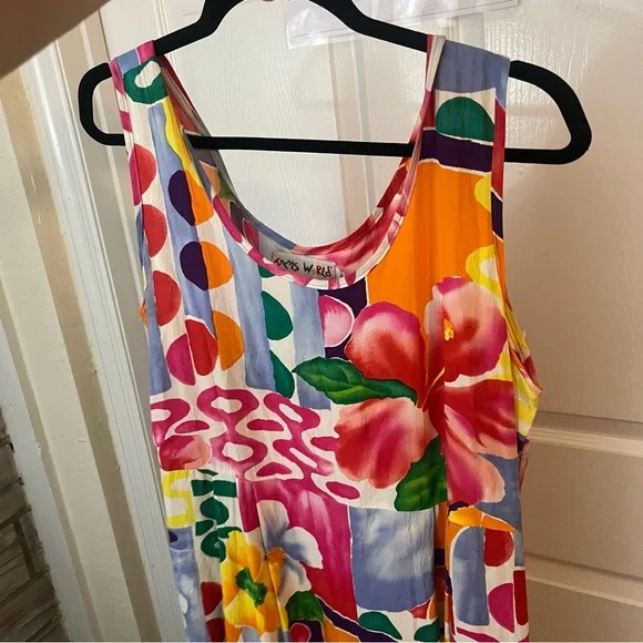 Vintage 90s Jams World Floral Maxi Dress L - Picture 7 of 10